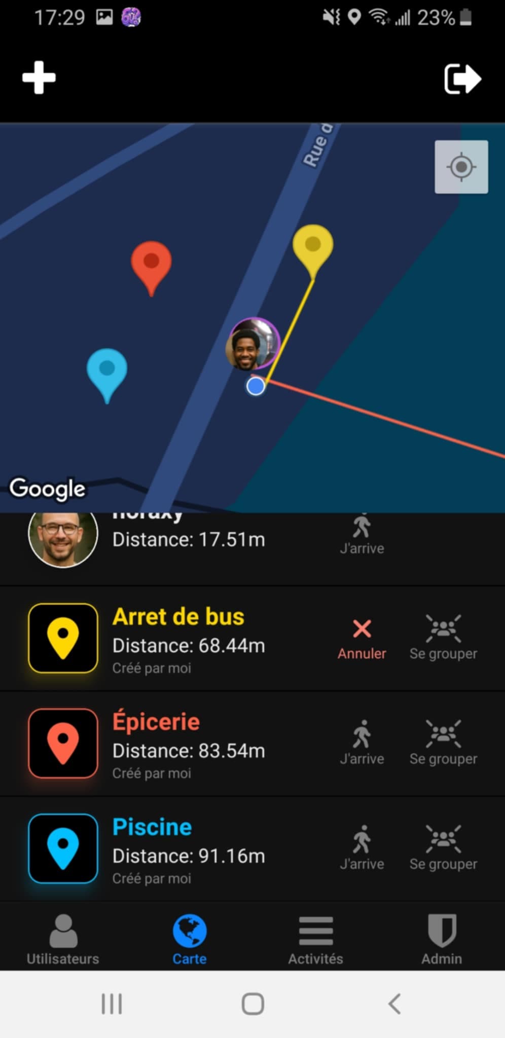 Tou — Tell all users I'm heading to a marker